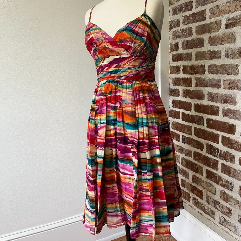 Ann Klein Rainbow Spaghetti Strap Midi Dress